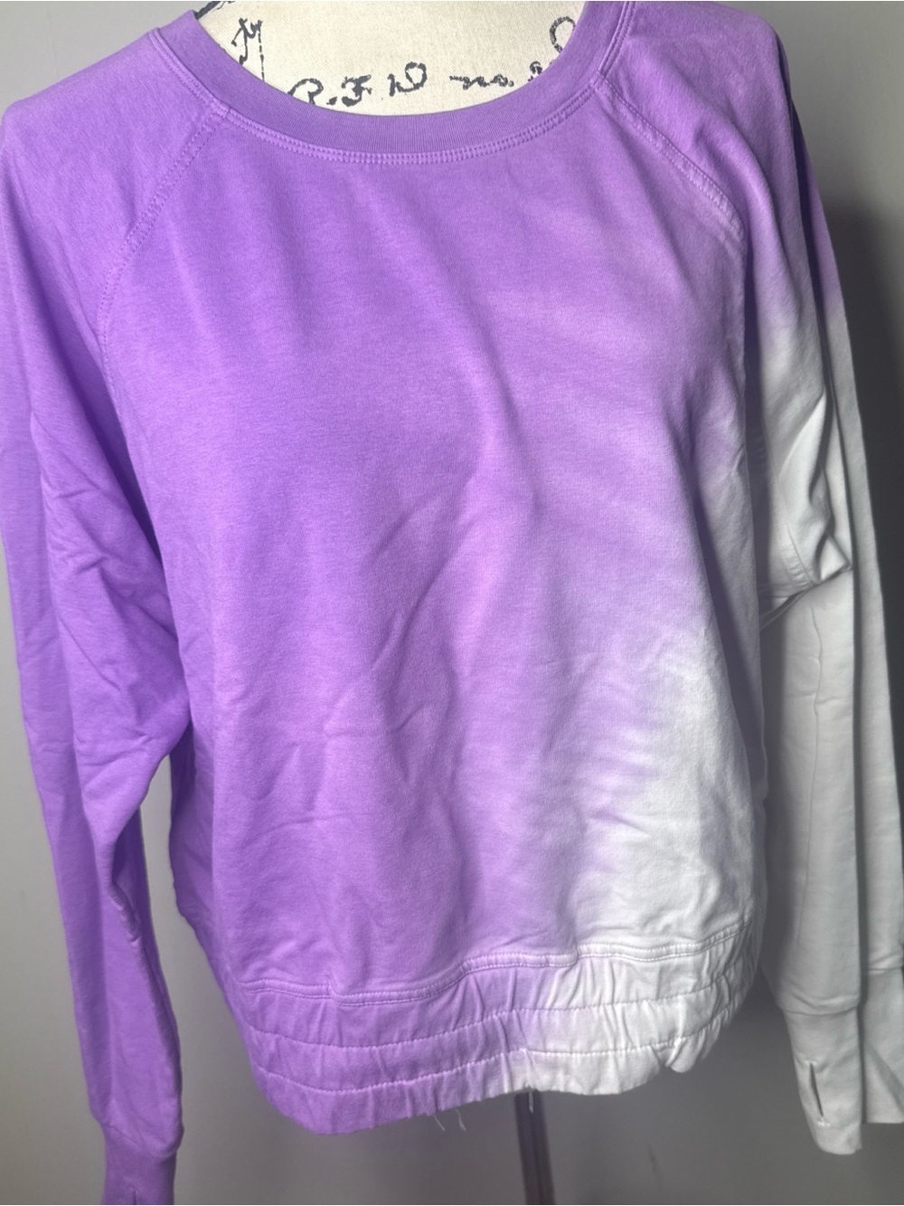 JoyLab Purple to White Ombre Pullover Sweatshirt